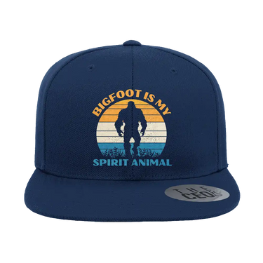 Bigfoot Is My Spirit Animal Embroidered Flat Bill Cap